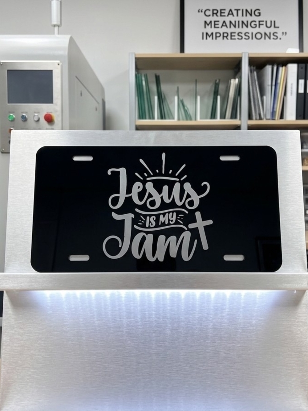 Jesus Is My Jam Black Annodized Aluminum License Plate
